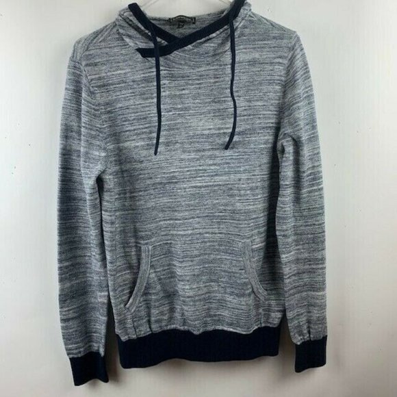 Express Womans Size Medium Hoodie Black Gray Pullover - Picture 1 of 6